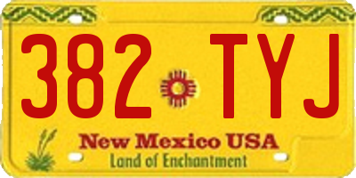 NM license plate 382TYJ