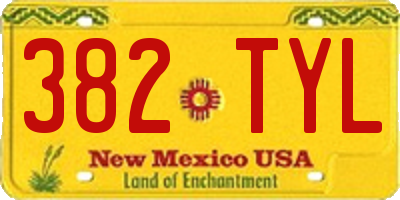 NM license plate 382TYL