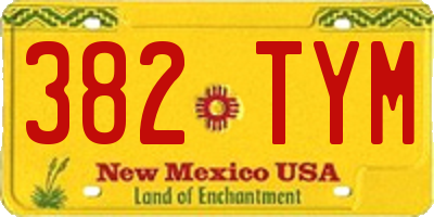 NM license plate 382TYM