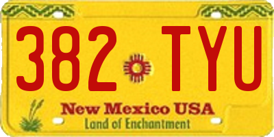 NM license plate 382TYU