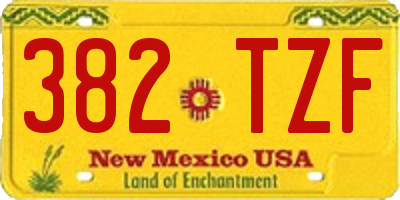 NM license plate 382TZF