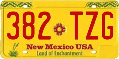 NM license plate 382TZG