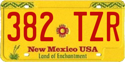 NM license plate 382TZR