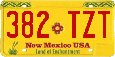 NM license plate 382TZT