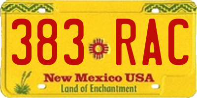 NM license plate 383RAC