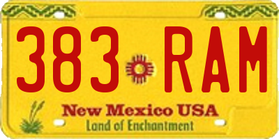 NM license plate 383RAM