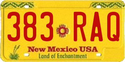 NM license plate 383RAQ