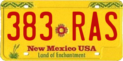 NM license plate 383RAS