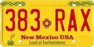 NM license plate 383RAX