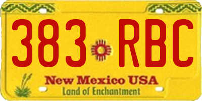 NM license plate 383RBC