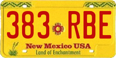 NM license plate 383RBE