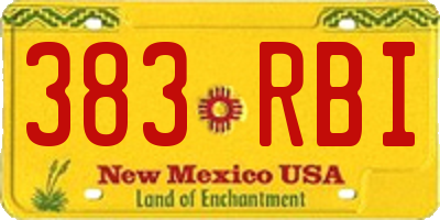 NM license plate 383RBI
