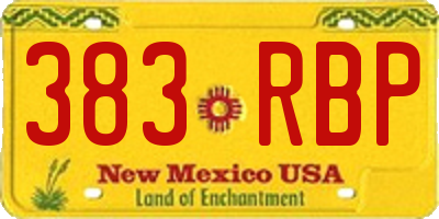 NM license plate 383RBP