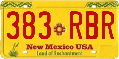 NM license plate 383RBR