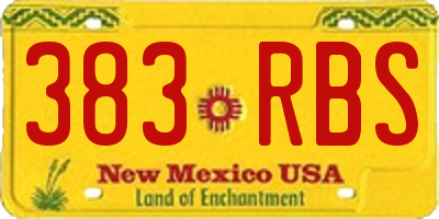 NM license plate 383RBS
