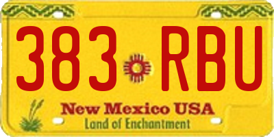 NM license plate 383RBU