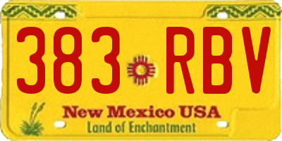 NM license plate 383RBV