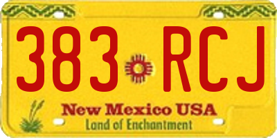 NM license plate 383RCJ