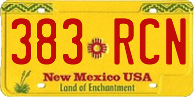 NM license plate 383RCN