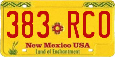 NM license plate 383RCO