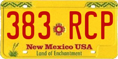 NM license plate 383RCP