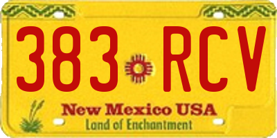 NM license plate 383RCV