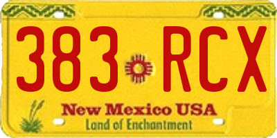NM license plate 383RCX