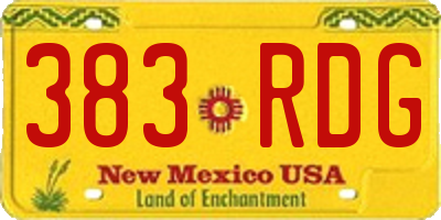 NM license plate 383RDG