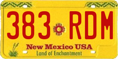NM license plate 383RDM