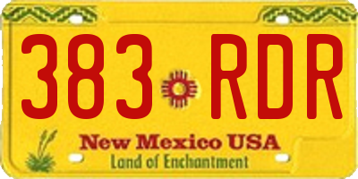 NM license plate 383RDR