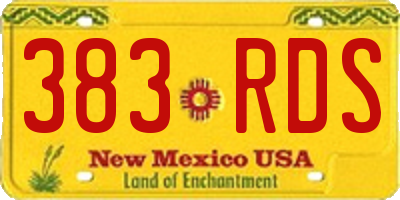 NM license plate 383RDS