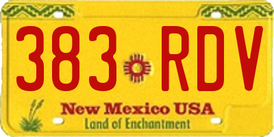 NM license plate 383RDV