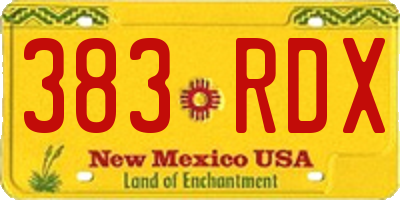 NM license plate 383RDX