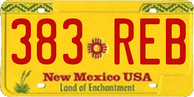 NM license plate 383REB