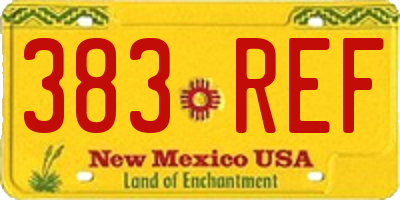 NM license plate 383REF