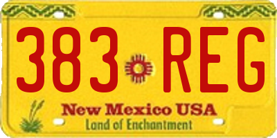 NM license plate 383REG