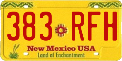 NM license plate 383RFH
