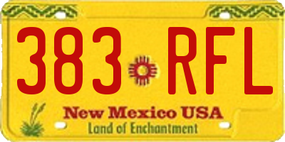 NM license plate 383RFL