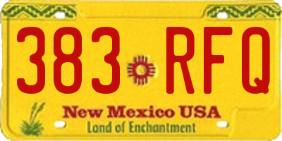 NM license plate 383RFQ