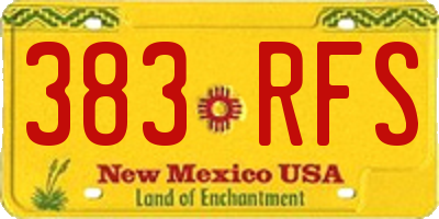 NM license plate 383RFS