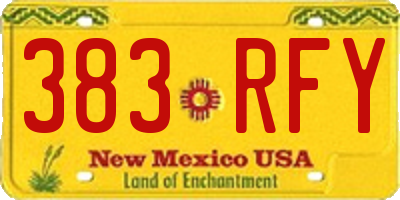 NM license plate 383RFY