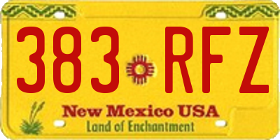 NM license plate 383RFZ