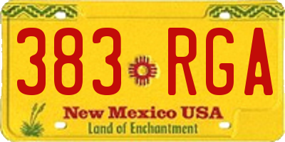 NM license plate 383RGA