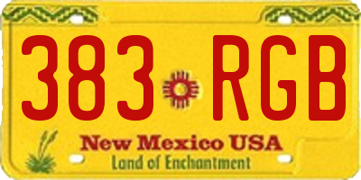 NM license plate 383RGB