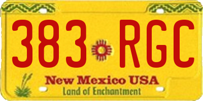 NM license plate 383RGC