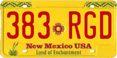 NM license plate 383RGD