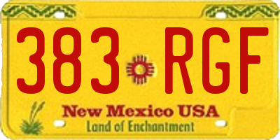 NM license plate 383RGF