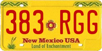 NM license plate 383RGG