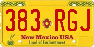 NM license plate 383RGJ