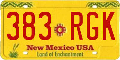 NM license plate 383RGK